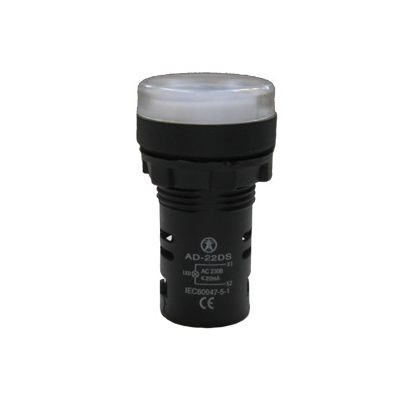 AD-22DS, белая, светодиодная матрица d=22мм, 24В AC/DC, IP65 (ЭТ)