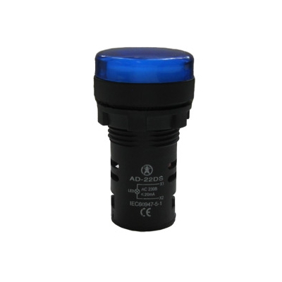 AD-22DS, синяя, светодиодная матрица d=22мм, 220В AC/DC, IP65 (ЭТ)