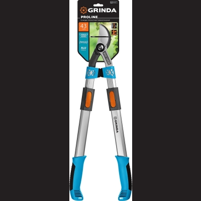 GRINDA F-900T, 650 - 900 мм, кованые лезвия, алюминиевые ручки, телескопический, плоскостной сучкорез, PROLine (424510)