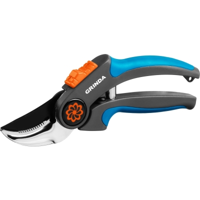 GRINDA P-55, 205 мм, с двухкомпонентными рукоятками, плоскостной секатор, PROLine (423455)