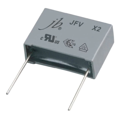 Конденсатор Class X2 1 uf 305 VAC 10% 31,5x22x13mm Pitch 27,5mm JFV (P/N JFV0A8105K275000B)