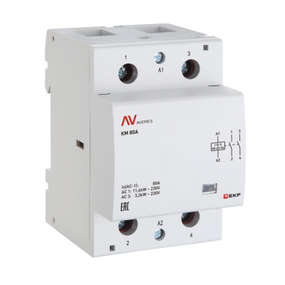 Контактор модульный КМ 63А 4NO 230VAC (3 мод.) AVERES EKF