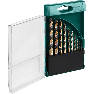 KRAFTOOL COBALT-8, 10 шт, (1-10 мм), сталь М42, HSS-Co(8%), набор сверл по металлу (29656-H10)