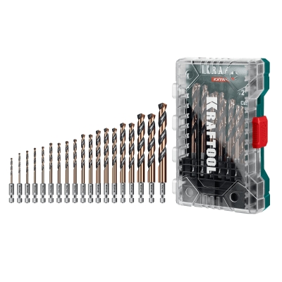 KRAFTOOL НЕХ-1/4″, 19 шт, набор сверл по металлу для винтовёртов и шуруповертов IMPACT READY (29652-H19)