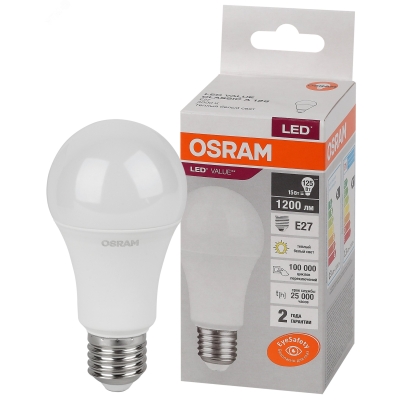 Лампа светодиодная LED Value LVCLA125 15SW/830 15Вт грушевидная матовая E27 230В 10х1 RU OSRAM 4058075579095