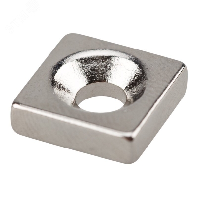 Магнит неодимовый прямоугольник 10х10х3мм с зенковкой 6х3.5мм (3 шт/уп)