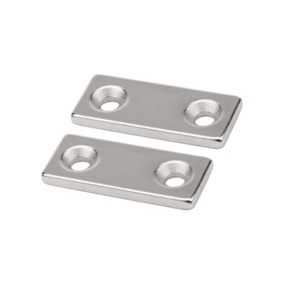 Магнит неодимовый прямоугольник 35х15х3 мм с 2 зенковками 8х4 мм