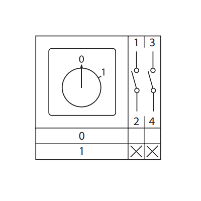 Переключатель кулачковый ПК-1-112 10А 2P «0-1» с ключом PROxima pk-1-112-10