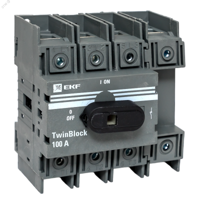 Рубильник 4п 100А с рукояткой управления для прямой установки TwinBlock tb-100-4p-f