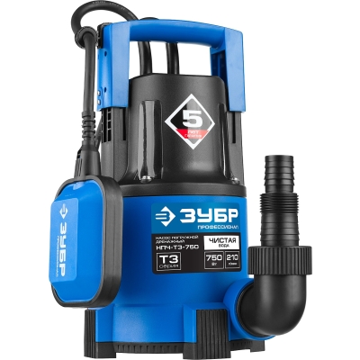 ЗУБР 750 Вт, дренажный насос с минимальным уровнем откачки, Профессионал (НПЧ-Т3-750)