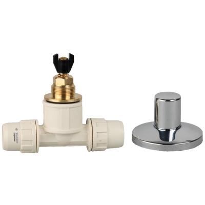 ЗУБР ШиреФит, штуцер с гайкой - кран запорный - штуцер с гайкой, 20 мм, запорный кран (51570-20)